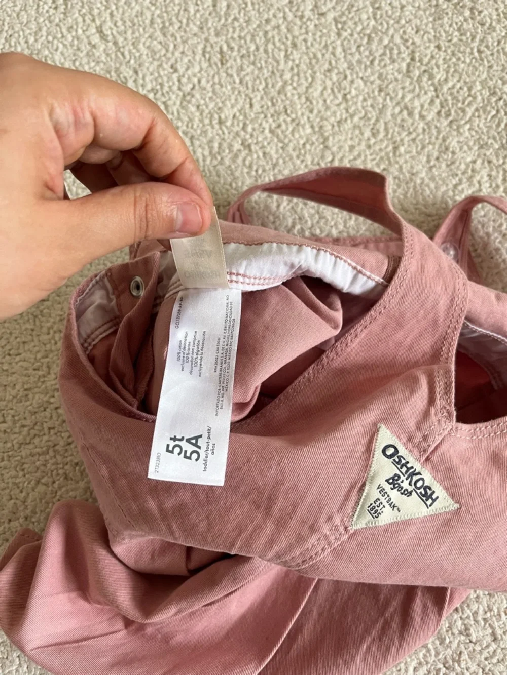 OshKosh B'gosh Dusty Pink Cotton Jumper Dress 5T
